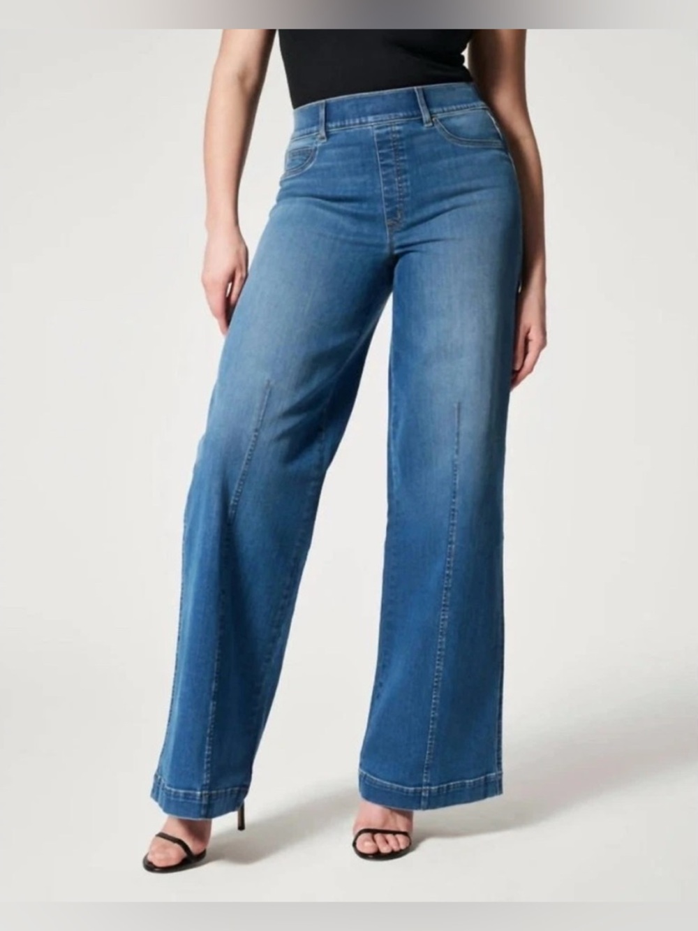Spanx Seamed Front Wide Leg Jean in Vintage Indigo 3X
